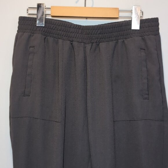 GAP Flowy Ankle Pants Cuffed Pull On Trousers Elastic Waist Graphite Gray - Picture 3 of 13